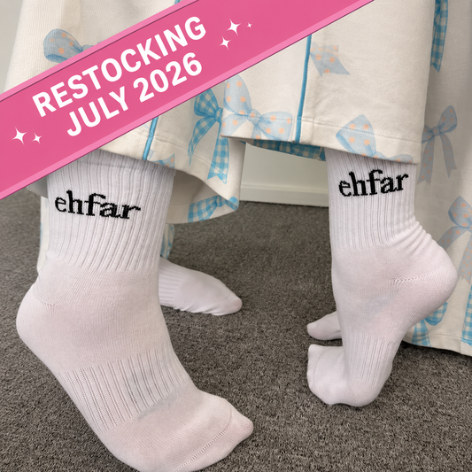 EHFAR white crew socks