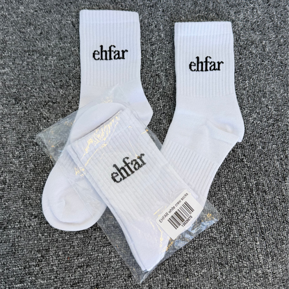 EHFAR white crew socks