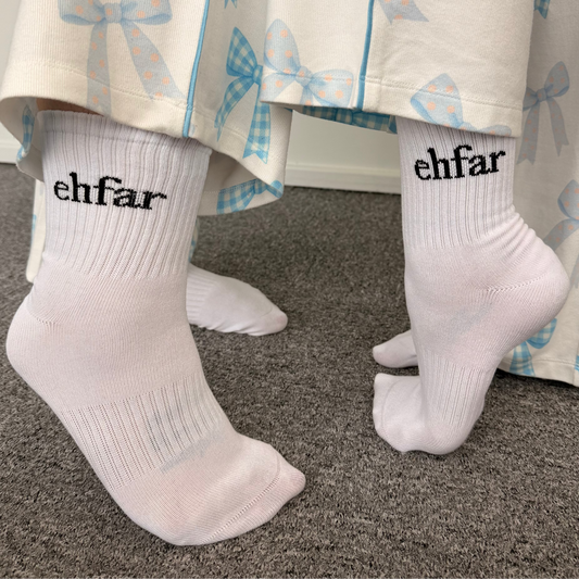 EHFAR white crew socks
