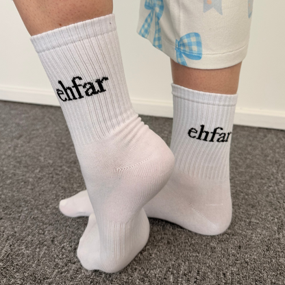 EHFAR white crew socks